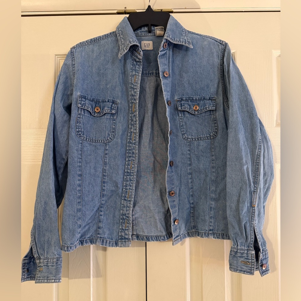 GAP Light Blue Denim Jacket with Classic Collar